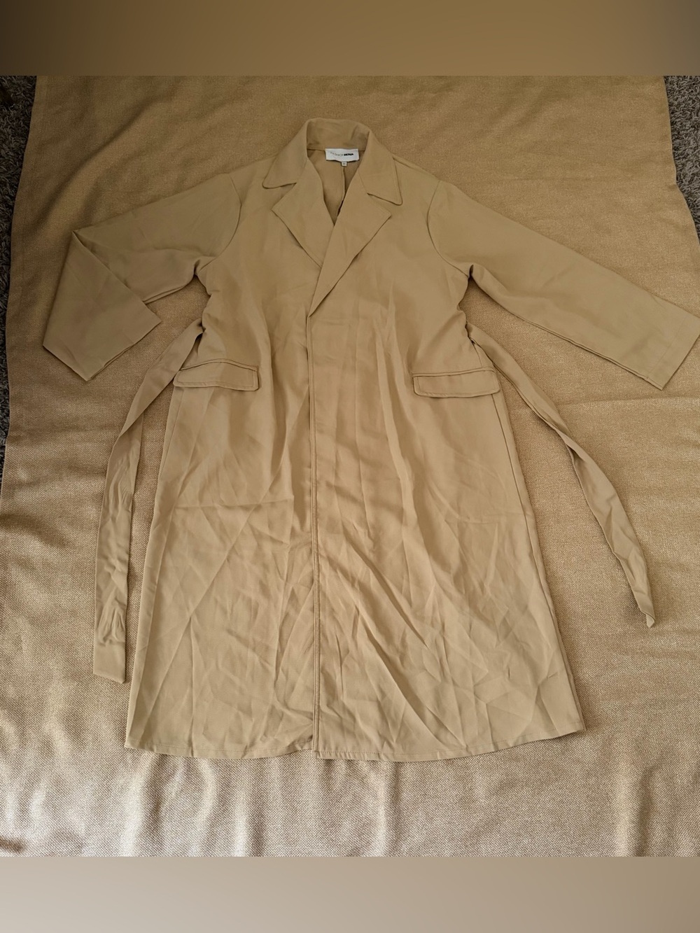 Fashion Nova Tan Trench Coat size L EUC